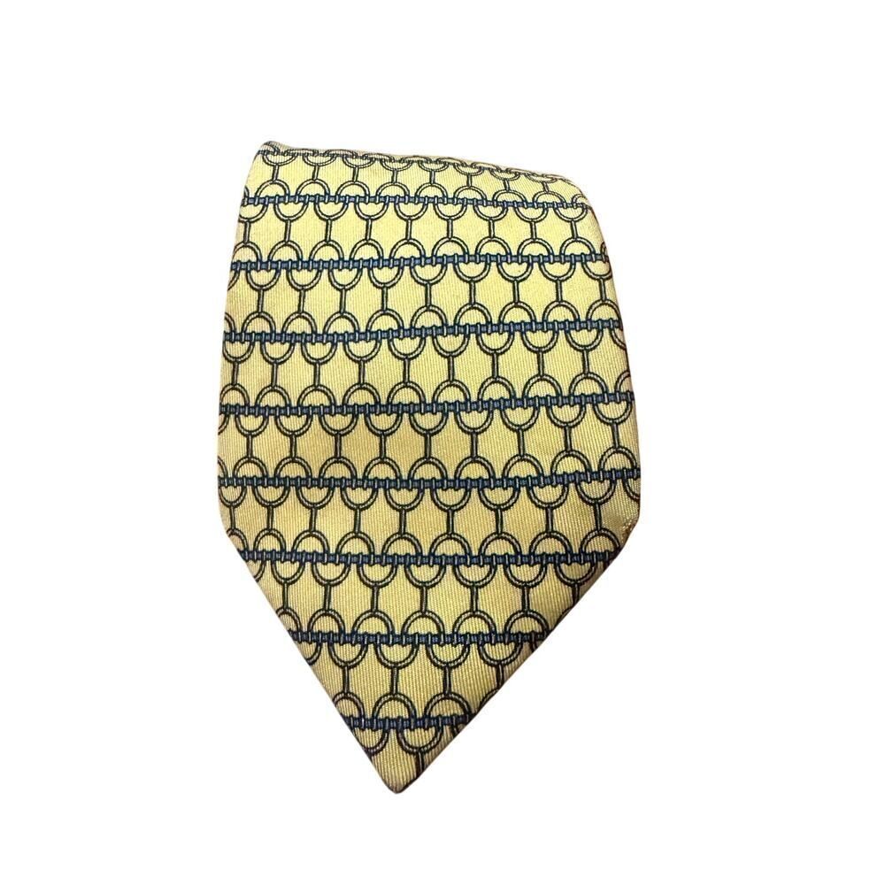 Hermès 100% Silk Tie – Equestrian Print – Luxury Designer Necktie